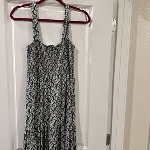 LOFT Green and White Floral Dress